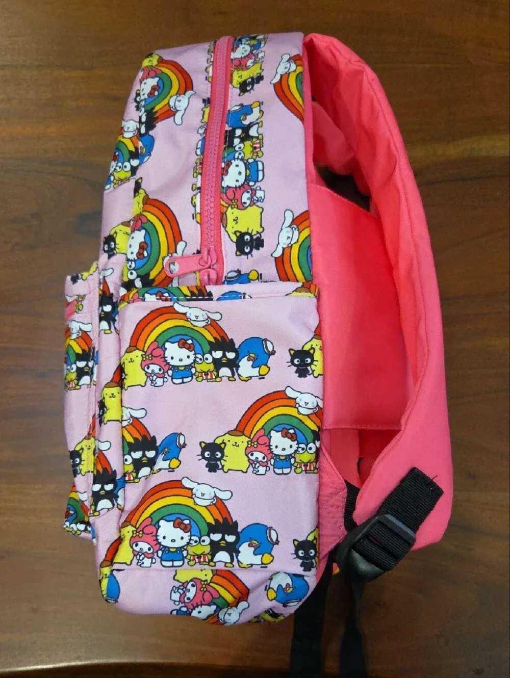 Hello Kitty Pink Rainbow Print Backpack Excellent Condition